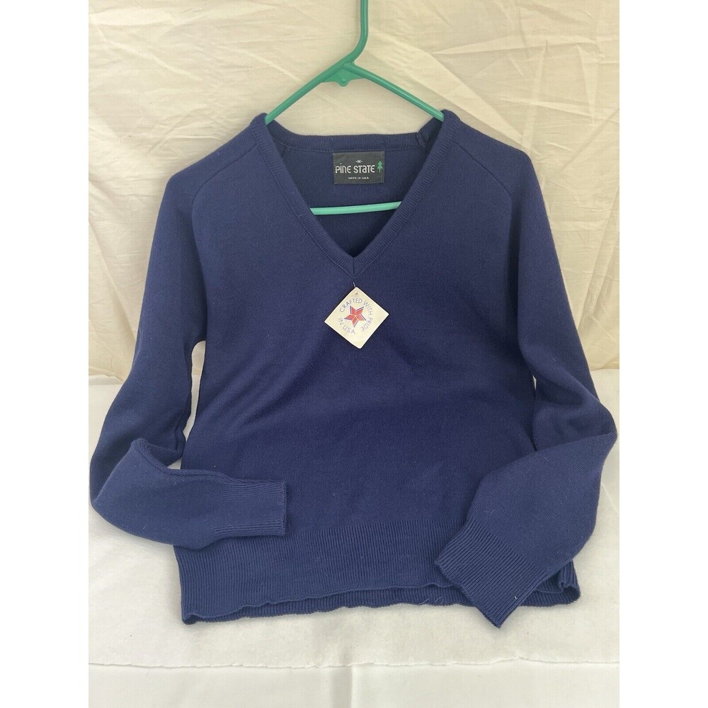 NOS VTG PINE STATE V NECK‎ Golf SWEATER Mens M Long Sleeve Purple ORLON USA Made